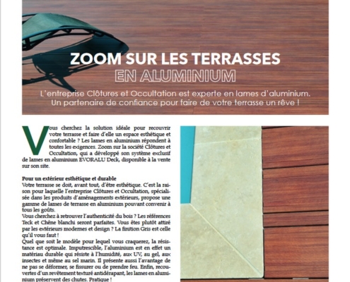 info de la société clôtures et occultation