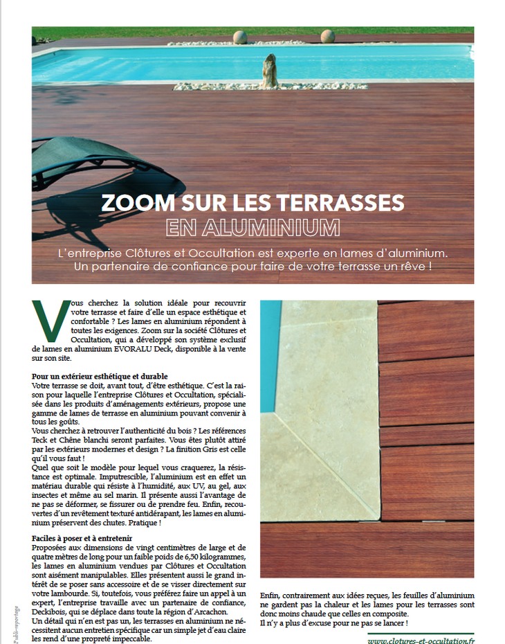 article sur DECKiBOIS paru en juillet 2023 dans : "Commerce International du Bois"