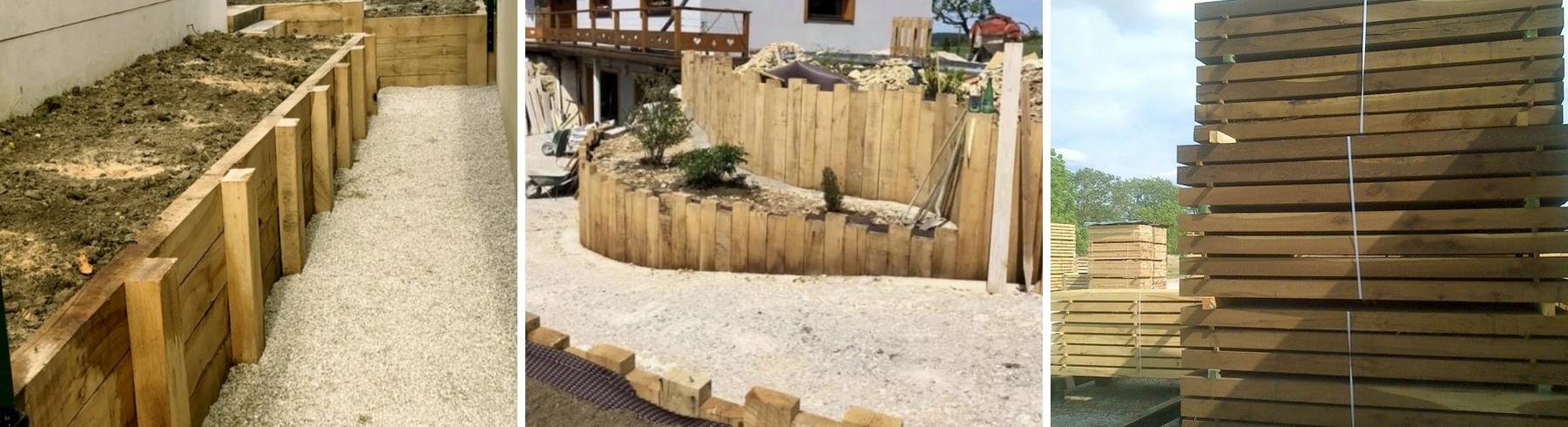 Aménagement extérieur : Bardage, Traverses Chêne, margelles DECKiBOIS